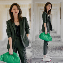 Star Qi Wei Tongan Spring and Autumn Han Edition Skinny Little suit Two sets Temperament Western Suit Fashion OL Suit Woman