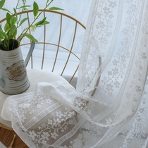 Customized finished Korean pastoral fresh and elegant thickened embroidery curtain decorative partition balcony living room window screen