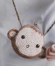 Wool crochet knitting baby 10 5CM monkey mouth gold bag illustration tutorial material non-finished non-physical