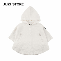 JUZI STORE Dress Polyester Bubble yarn button decorated with cap cloak cape neutral boy girl 1721202