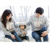 2021 Korean version of autumn winter plus suede polar bear pro-son dress coat a family of three mother and mother female child clothing family