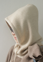 Autumn and winter cashmere hats men and women warm knitted fake collar with cap and ear protection