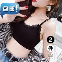 Short h cup girl chest-wrapped base shirt bra halter shirt fashionable day mark Luka spring and Autumn fashion bandeau