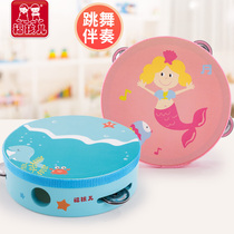 Kindergarten teacher uses tambourine dance Baby children baby hand shake hand clap Small tambourine special percussion toy