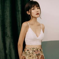 Fan-style bra lingerie bra without steel ring thin section Sexy lace small breasted bralette bra vest triangular cup