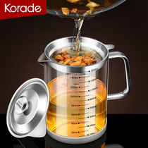 Glass Filter Oil Pot Kitchen Home filter Oil Slag Pot Large Oil Storage Tank Filter Oil God STAINLESS STEEL DRAIN POT