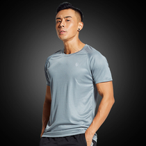 Sports T-shirt mens training short-sleeved summer loose large size thin section sweat-absorbing and breathable running T-shirt fitness top clothes