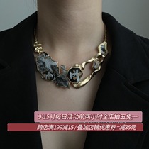 Chaifu studio X306 INS style literary retro Baroque exaggerated hollow color texture necklace