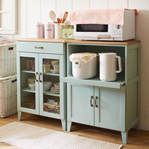 Green blue hall cabinet solid wood sideboard drawer cabinet American wood layer kitchen table side cabinet white large capacity