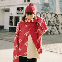 Deer and Flying Birds Day Department Original retro 100 lap bifacial letters jacquard home scarves 2 colors 1972