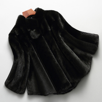 2021 new mink fur coat woman whole mink wool mink seater short Han version leather grass jacket winter black FD7267