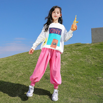 Net red 2021 new autumn suit girl dress girl dress child dress spring and autumn girl two-piece clothes