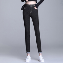 Black jeans women slim slim pants autumn 2021 New elastic tight high waist ankle-length pants