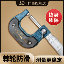 Guilin Guiyuan tube wall thickness micrometer 0-25mm single double round head type ball head waist drum tube thickness micrometer instrument