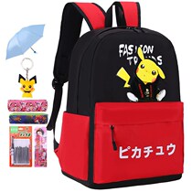 New Pikachu Elementary school childrens schoolbags Men and women Han prints junior high school Backpack High School Light Minus And Waterproof Double Shoulder Bag
