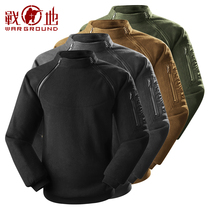 Battlefield outdoor tactical fleece jacket mens double-sided velvet thickened fleece liner pullover warm sweater army fan jacket