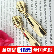 High-end 5 metal zipped head light gold pull head clothing bags accessories Gold ratchered clothing accessories DIY