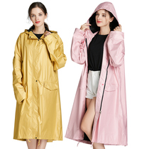 Fashion long raincoat adult travel hiking outdoor shading coating light waterproof clothing play water car wash coat