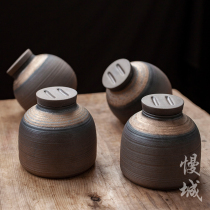Coarse Pottery Tea Leaf Jar Ceramic Seal Tank Mini Trumpet Portable Travel Tea Jar Tea Bag BOX JAR WITH TEA BIN