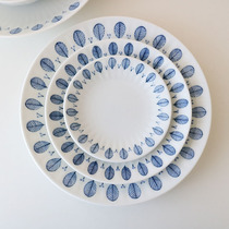 W1962 Japan Imports Meiny Burnt Ceramic Mint Leaves Japan Style Home Dinner Plate Shallow Bowl Rice Bowl Rice Bowl