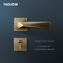 Yagu indoor door lock Household American green Bronze door lock Simple modern Nordic bedroom room magnetic door lock