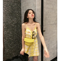 Yellow Harnesses dress with dress temperament Sweet Girl Sensation 2022 Summer new little sub-high-dresses