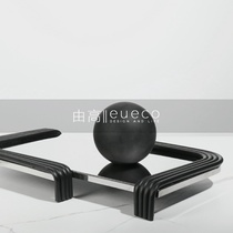 Brief Modern Creative Metal Mirror Tray Boilerplate Room Soft Adornment tray Living room Desktop Pendulum Pieces