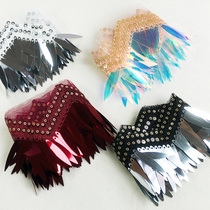 8cm wide melon seeds laser sequins three-dimensional embroidery handmade beads performance clothing dress decoration lace accessories