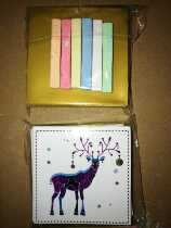 6 square chalk plus 10 Christmas Deer message cassette 10 paper bag set