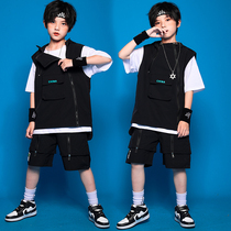 Boys Street Dance Set Summer Children Hip Hop Easy Tide Clothing Children Handsome Girls hiphop Tide Cool Performance Clothing