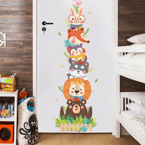 Childrens room decoration cute animal stickers cartoon door stickers bedroom wardrobe wall stickers