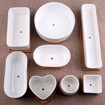 Special price fleshy flower pot ceramic succulent plant flowerpot white porcelain flowerpot simple handmade meat plant small flowerpot