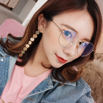 Radiation-proof glasses for men and women myopia anti-blue light mobile phone computer eye protection round frame Korean version of the eye without degree flat light