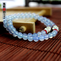 Madagascar natural color ice through agate crystal 108 multi-circle Korean Lady multi-circle bracelet bracelet