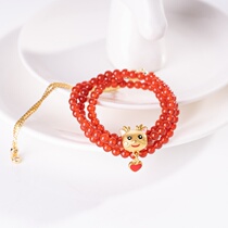 (Clearance straight down) a lifetime and a stone twelve zodiac this years life bracelet natural red agate transfer bracelet