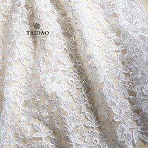 Taiwan DIY organza bottom embroidery flower white lace m136 fabric womens clothing skirt accessories fabric