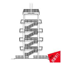 A Cultural Square sightseeing tower construction cad drawing garden landscape node detailed cad drawing