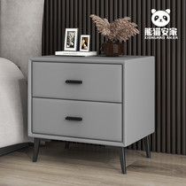 Bedside table Net red ins modern simple light luxury small bedroom leather minimalist small size solid wood bedside cabinet