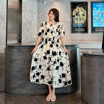 Pregnant Woman Summer Clothing Dress Snow-spinning Temperament Fashion Pregnancy Outside big code Belly Up Slim Summer Long Skirt Tide