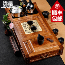 Jinge Rosewood four-in-one tea tray set King-size solid wood tea sea set Kung Fu tea set drainage tray