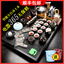 Ceramic tea set suit light and luxurious Chinese modern home living room full set of fully automatic integrated kung fu tea tray tea tray