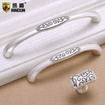 Eagle Shield American European style pastoral silver drawing black handle modern simple white cabinet drawer wardrobe door handle small