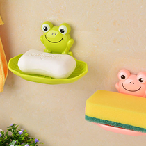 No trace paste wall-mounted soap box toilet drain soap rack bathroom cartoon soap holder soap tray