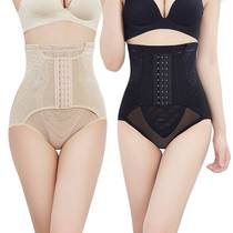 Thin three-breasted back-off high-waisted belly pants corset waist post-partum body bondage conjoined underwear