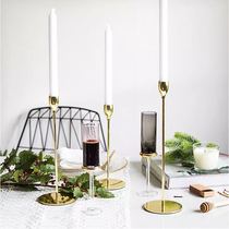 Nordic plated columnar candlestick-like board room Restaurant Desktop Pendulum Incense Candle Light Dinner Romantic Wedding Decorations