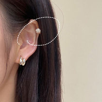 Full Drilling Ear Bone Buckle 9 2 5 pure silver plated platinum small ear ring personality round half Earrings female mini ear nail