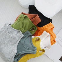 2022 Summer new childrens clothing baby pure cotton vest 100 hitch boy pit bar pure color baby hit bottom childs vest