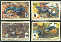 WWF-472 St Lucia 2008 Animal Foundation Reptile Lizard Stamp 4 New Promotion