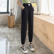2022 Summer Ice Silk Cotton Linen 90% Pants Woman Thin Section Loose Casual Pants Bunches Kharen Pants Linen Pants