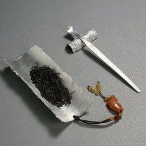 Kiln tin tea is creative kung fu tea set tea ceremony accessories large handmade tea tea needle tea spoon with pendant